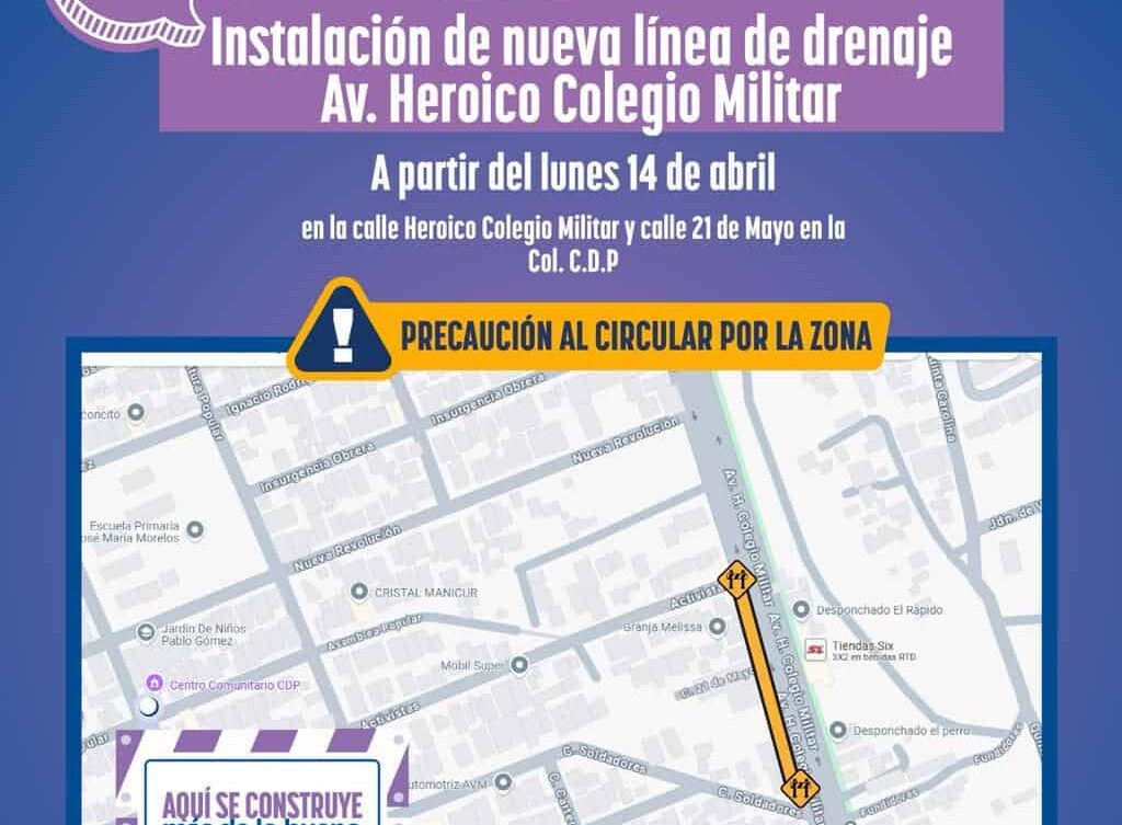 Instalará JMAS Chihuahua 116 metros de drenaje en la avenida Heroico Colegio Militar