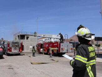 Realizaron bomberos mega simulacro en nuevas instalaciones del ISSCUU